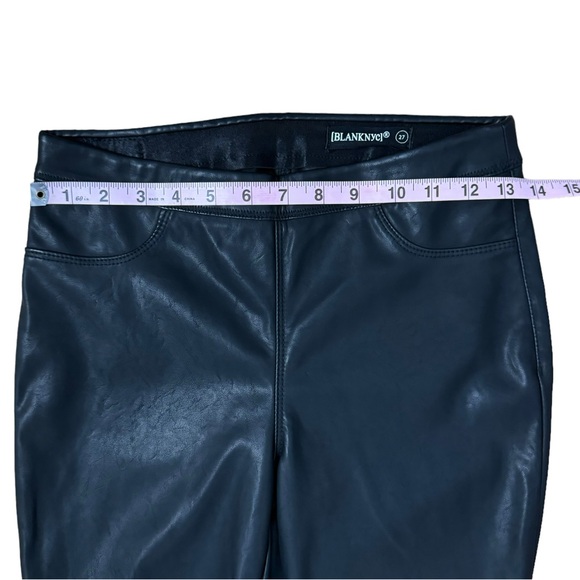 Blank NYC Vegan Leather Pull‎ On Holiday NYE Chic Skinny Ankle Pants Black - Picture 12 of 14